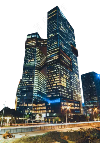 深圳腾讯滨海大厦夜景,免抠元素