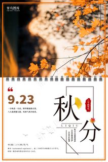 简约文艺风秋分海报