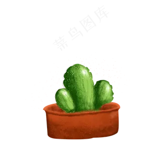 绿色仙人掌健康植物绿植绿化手绘,免抠元素
