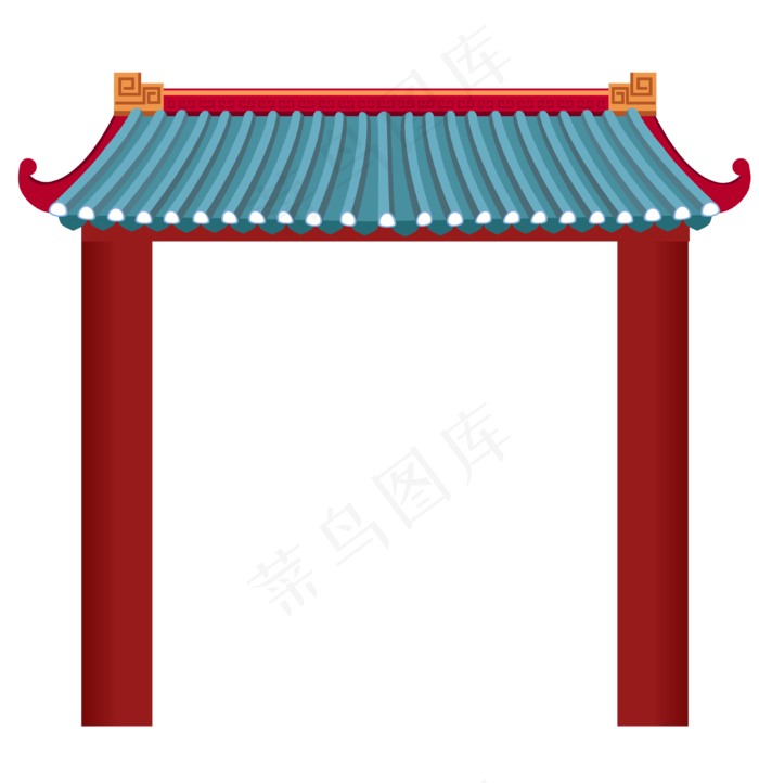 中国风古典屋檐边框(2000X2000(DPI:300))ai矢量模版下载
