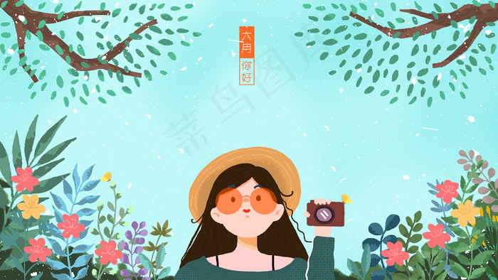 你好美丽的六月郊外(2880*1620px 300 dpi )psd模版下载