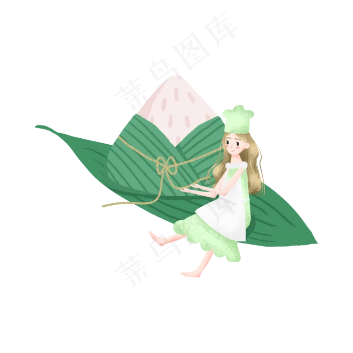 端午节包粽子的女孩(2000X2000(DPI:300))psd模版下载