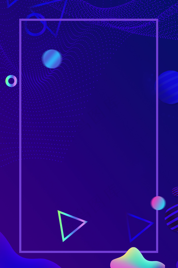 电商风大气抽象几何招聘紫色背景