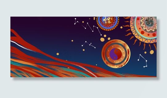 神话中国风新式中国风传说艺术罗盘宇宙