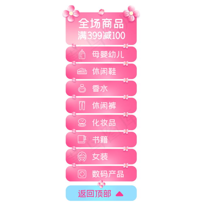 七夕电商侧边导航栏,免抠元素