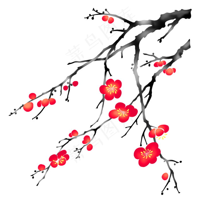 水墨梅花梅花枝