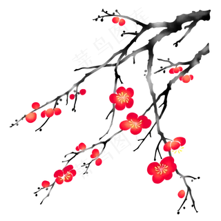 水墨梅花梅花枝