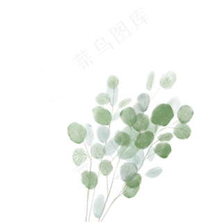 水墨植物中国风手绘,免抠元素