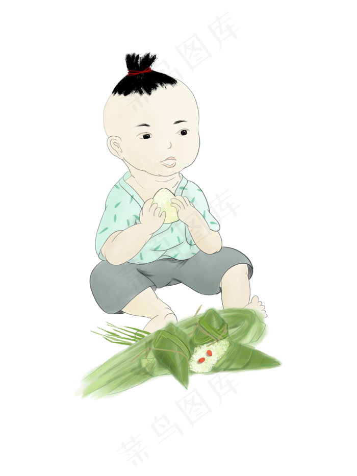 吃粽子的小孩(3543X4724(DPI:300))psd模版下载