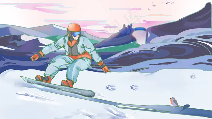 运动系列少年动感滑雪(2880X1620(DPI:300))psd模版下载