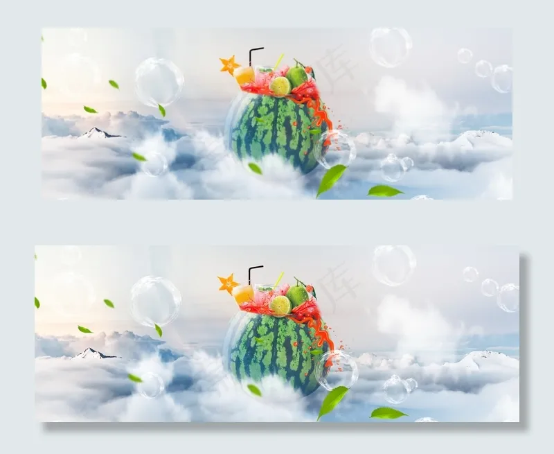 食品饮料创意合成(1920*700px 	       )psd模版下载