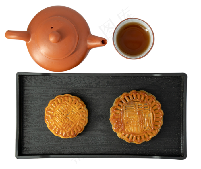 月饼喝茶,免抠元素(1496*1252px 300 dpi )psd模版下载
