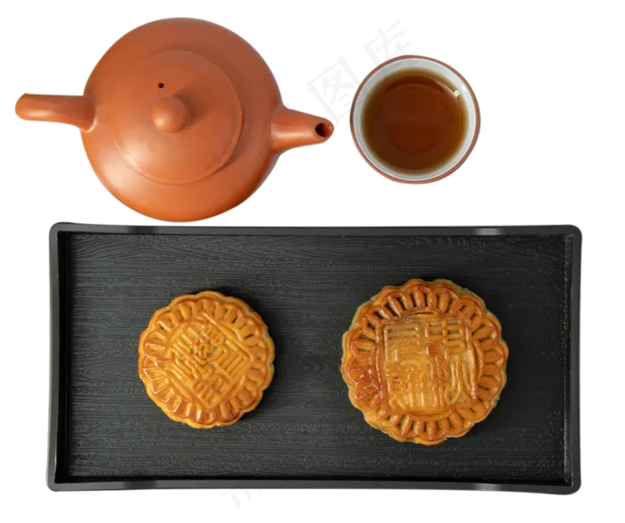 月饼喝茶,免抠元素(1496*1252px 300 dpi )psd模版下载