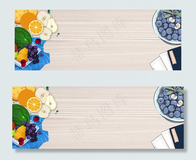 健康水果美食俯视海报banner