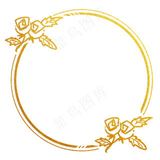 简约烫金玫瑰圆环标题框边框