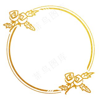 简约烫金玫瑰圆环标题框边框