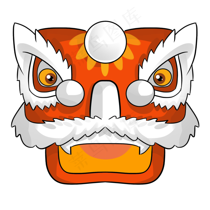 2019春节不打烊喜庆狮头,免抠元素