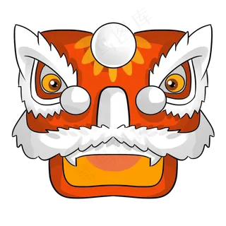 2019春节不打烊喜庆狮头,免抠元素