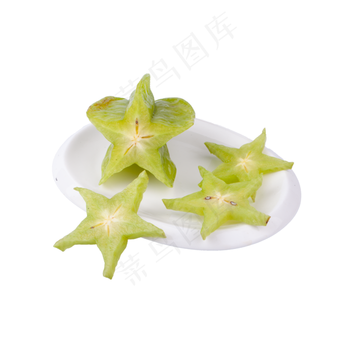 一盘切片杨桃实物拍摄免抠