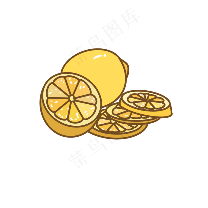 黄色清新柠檬免抠素材