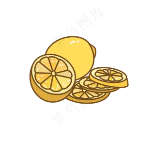 黄色清新柠檬免抠素材