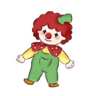愚人节小丑装饰可爱红绿4月1日PNG