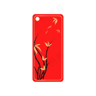 中国风兰花底纹吊牌