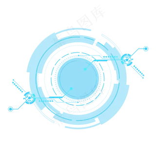 科技感商务圆形简约线框,免抠元素