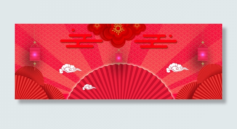 红色微立体谢师宴喜庆灯笼banner