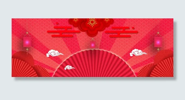 红色微立体谢师宴喜庆灯笼banner 红色微立体谢师宴喜庆灯笼banner