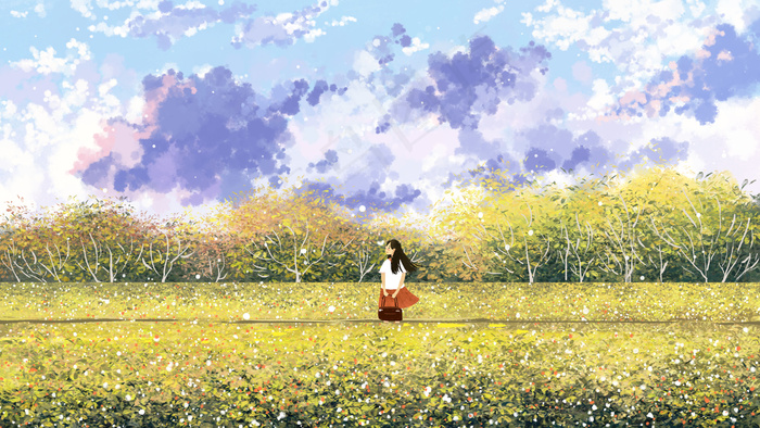夏日天空紫蓝色唯美治愈系(2880*1620px 300 dpi )psd模版下载