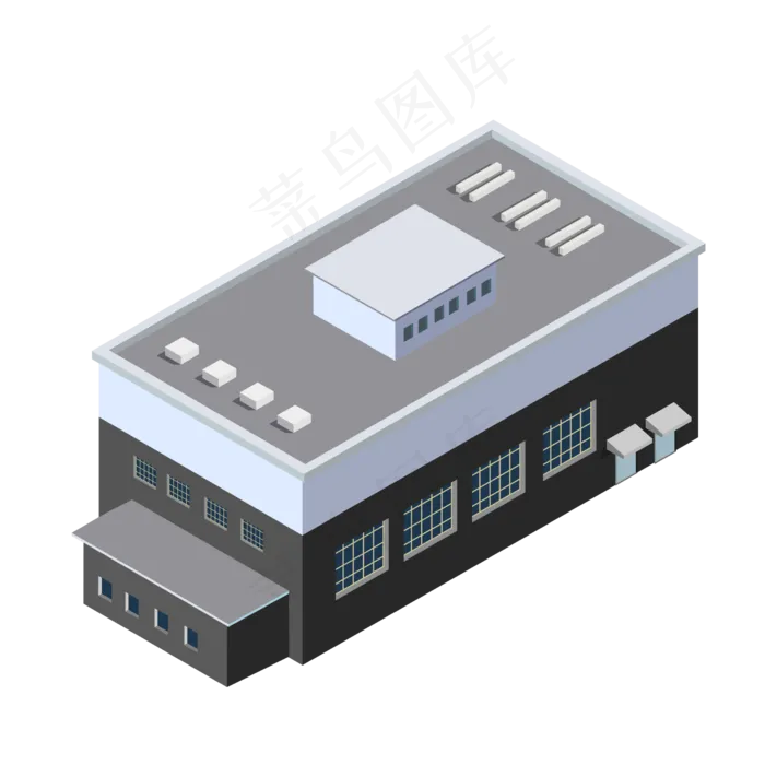 2.5D风格工厂厂房元素,免抠元素(2500*2500px 300 dpi )ai矢量模版下载