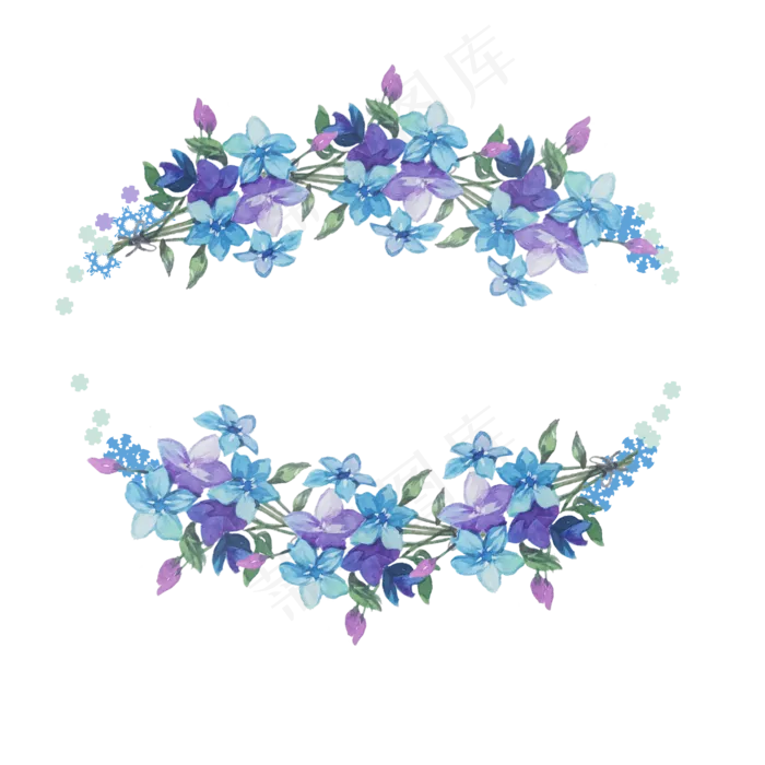 紫蓝色唯美装饰花边清新(2000X2000(DPI:300))psd模版下载