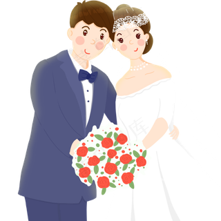 浪漫情侣结婚穿婚纱幸福甜蜜插图