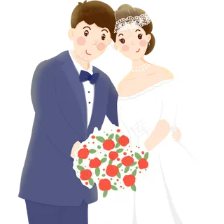 浪漫情侣结婚穿婚纱幸福甜蜜插图