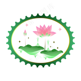荷花邮票装饰