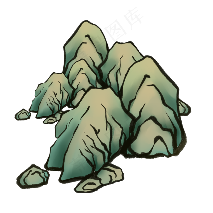 古风景区假山(2000X2000(DPI:299))psd模版下载