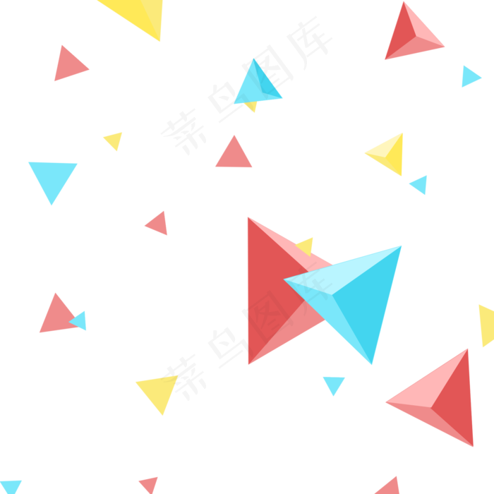 三角几何立体块背景图,免抠元素