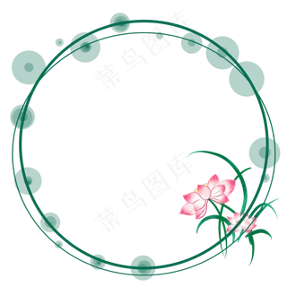 中国风小清新荷花装饰边框纹理