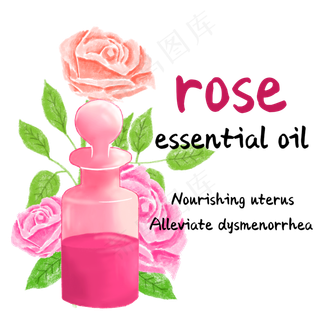 玫瑰精油养颜美容芬芳,免抠元素