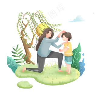 母亲节扁平化噪点亲情,免抠元素