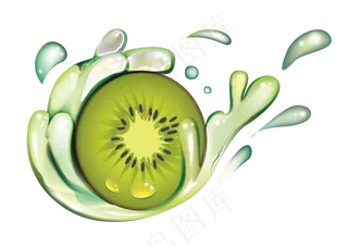 创意活力绿色水果