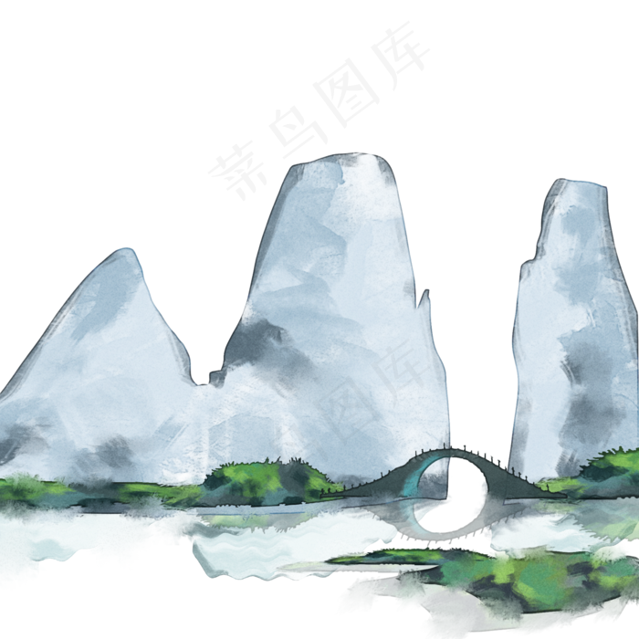 古风园林山水(2000X2000(DPI:300))psd模版下载