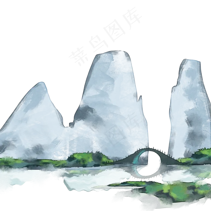 古风园林山水(2000X2000(DPI:300))psd模版下载