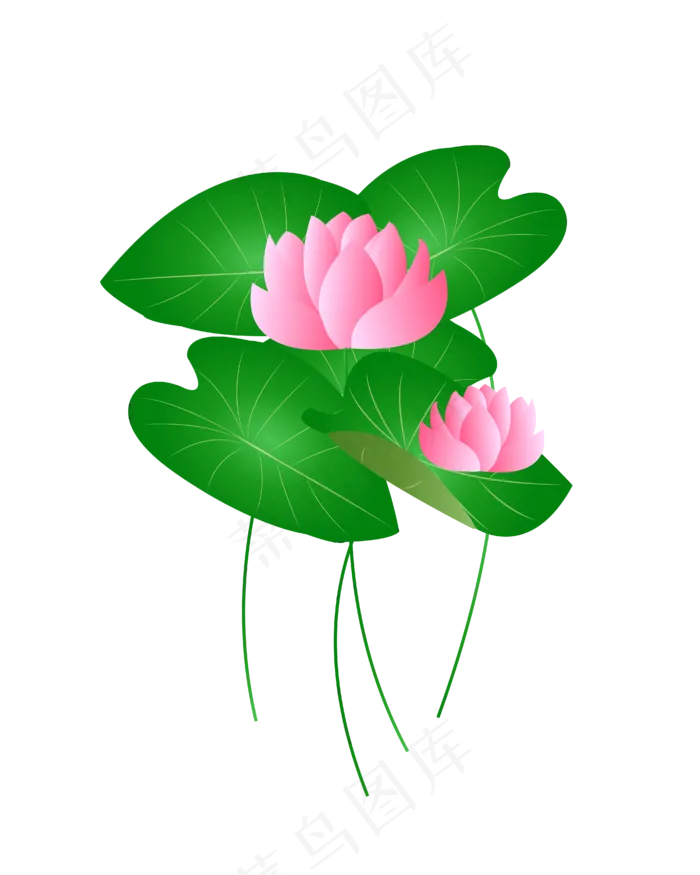 矢量卡通粉色荷花(2000X2000(DPI:300))ai矢量模版下载