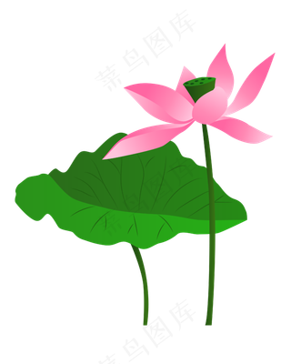 矢量卡通粉色莲花