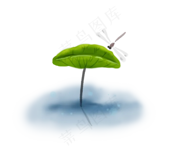 夏至手绘荷叶和蜻蜓(3233X2845(DPI:300))psd模版下载