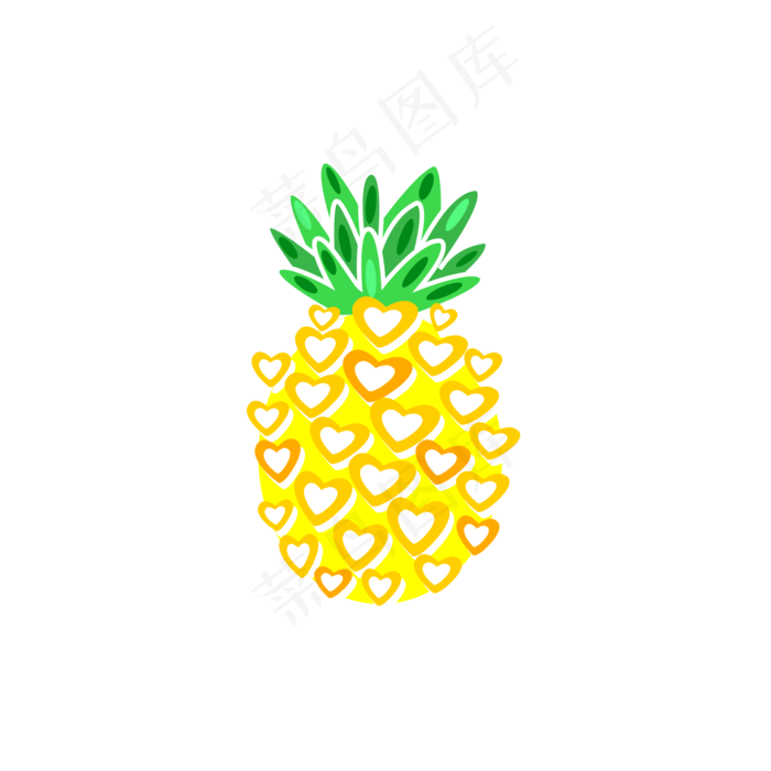 暑假扁平彩色简约菠萝矢量图