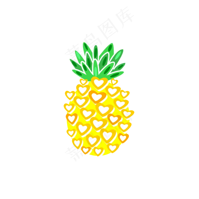 暑假扁平彩色简约菠萝矢量图ai矢量模版下载