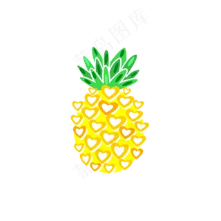 暑假扁平彩色简约菠萝矢量图